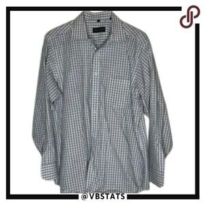 Donald J Trump Signature Collection Gray-White Plaid LS 17-34/35